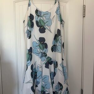 Entro Floral Midi Dress - Blue and Green